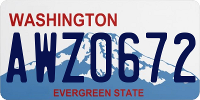 WA license plate AWZ0672