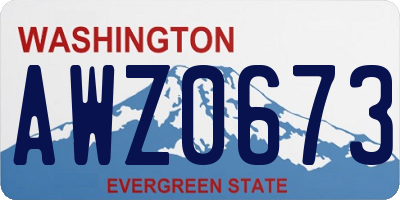 WA license plate AWZ0673