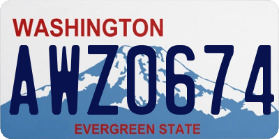 WA license plate AWZ0674
