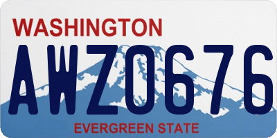WA license plate AWZ0676