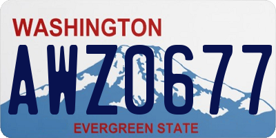WA license plate AWZ0677