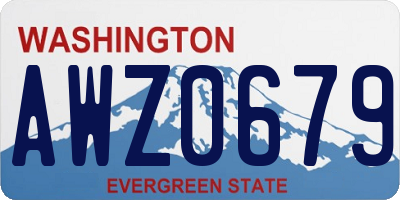 WA license plate AWZ0679
