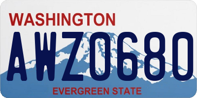WA license plate AWZ0680