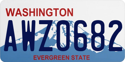 WA license plate AWZ0682
