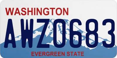 WA license plate AWZ0683