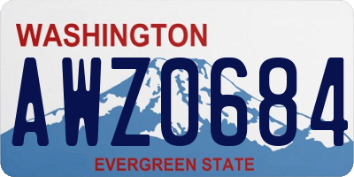 WA license plate AWZ0684