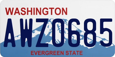 WA license plate AWZ0685