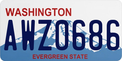 WA license plate AWZ0686