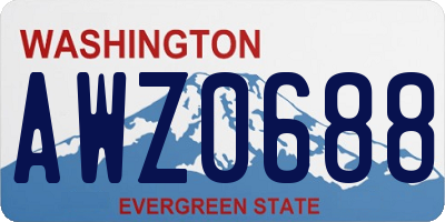 WA license plate AWZ0688