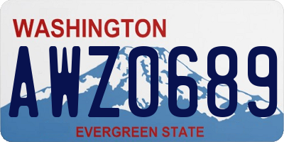 WA license plate AWZ0689