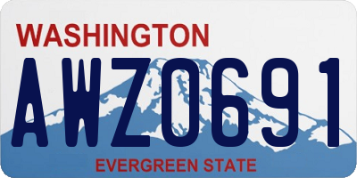 WA license plate AWZ0691