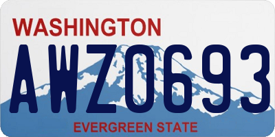 WA license plate AWZ0693