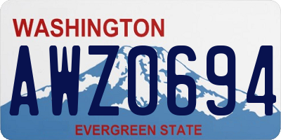 WA license plate AWZ0694