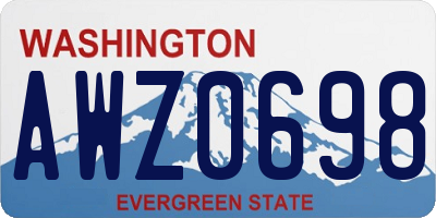 WA license plate AWZ0698