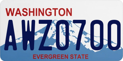 WA license plate AWZ0700
