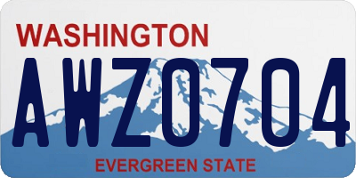 WA license plate AWZ0704