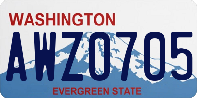 WA license plate AWZ0705
