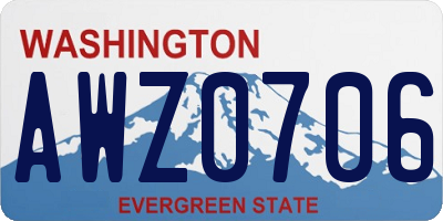 WA license plate AWZ0706