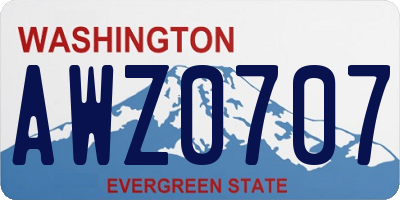 WA license plate AWZ0707
