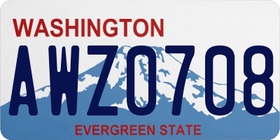 WA license plate AWZ0708
