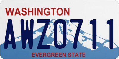 WA license plate AWZ0711
