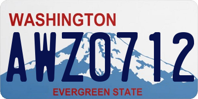 WA license plate AWZ0712