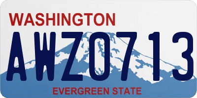 WA license plate AWZ0713