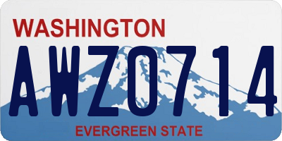 WA license plate AWZ0714
