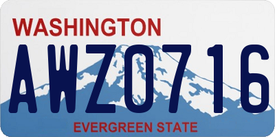 WA license plate AWZ0716