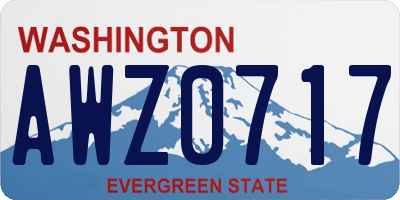 WA license plate AWZ0717