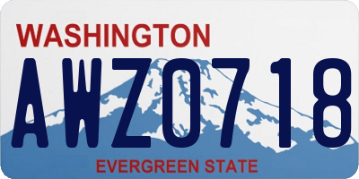 WA license plate AWZ0718