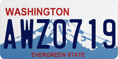 WA license plate AWZ0719
