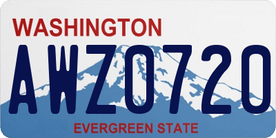 WA license plate AWZ0720