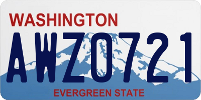 WA license plate AWZ0721