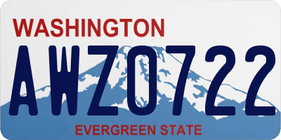 WA license plate AWZ0722