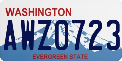 WA license plate AWZ0723