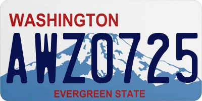 WA license plate AWZ0725