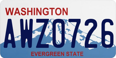 WA license plate AWZ0726