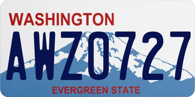 WA license plate AWZ0727