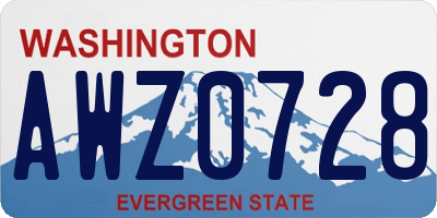WA license plate AWZ0728