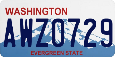 WA license plate AWZ0729
