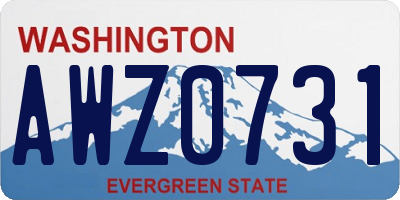 WA license plate AWZ0731