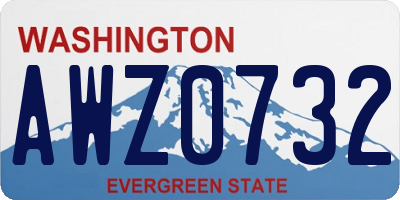 WA license plate AWZ0732