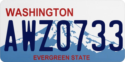 WA license plate AWZ0733