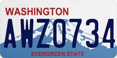 WA license plate AWZ0734
