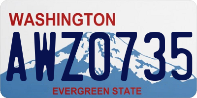 WA license plate AWZ0735
