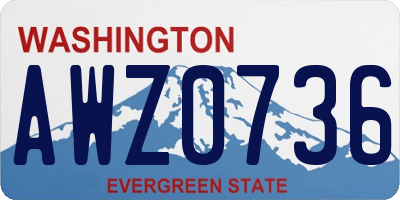 WA license plate AWZ0736