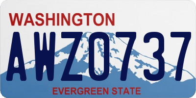 WA license plate AWZ0737