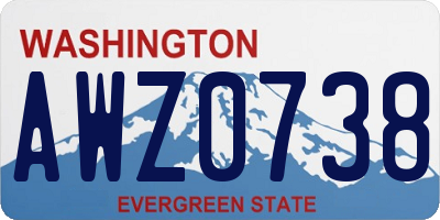 WA license plate AWZ0738