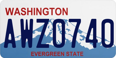 WA license plate AWZ0740